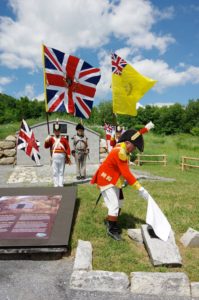 Major David Moore, Canadian Regiment of Fencible Infantry unveiling the plaque